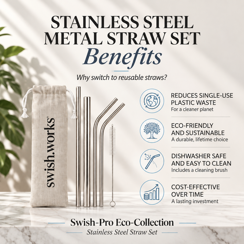 Stainless Steel Metal Straw Set benefits